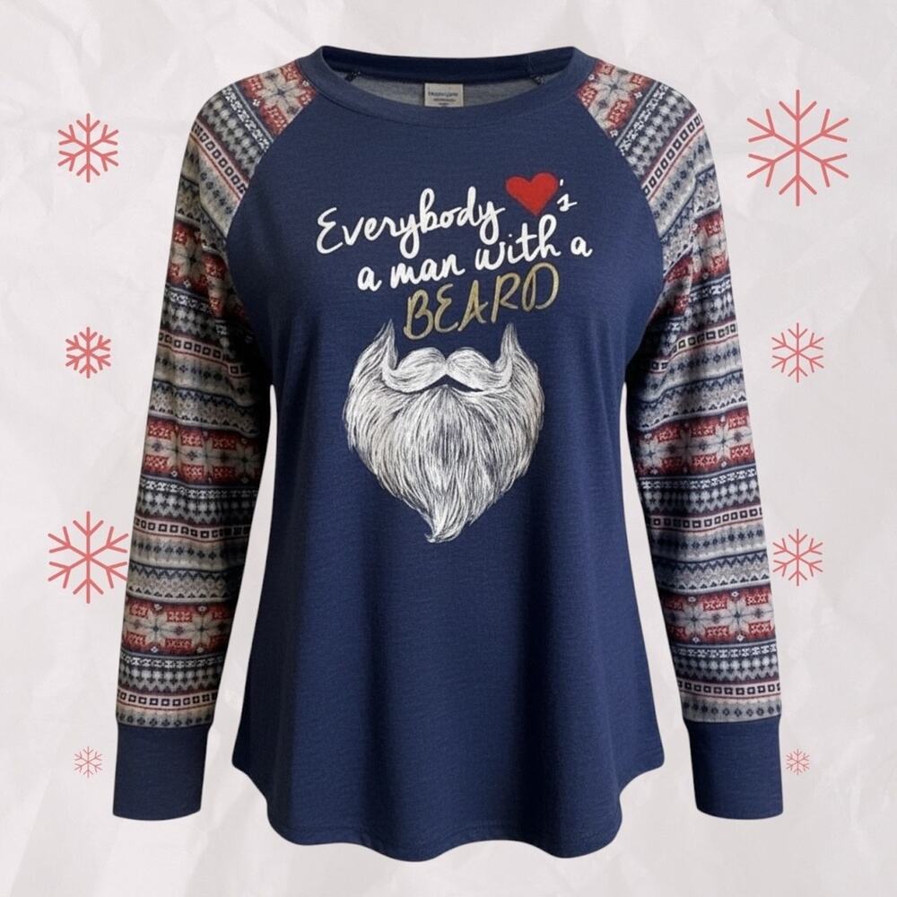 Self Esteem Sweatshirt (L) Multicolor. "Everybody Loves a Man‎ with a Beard"